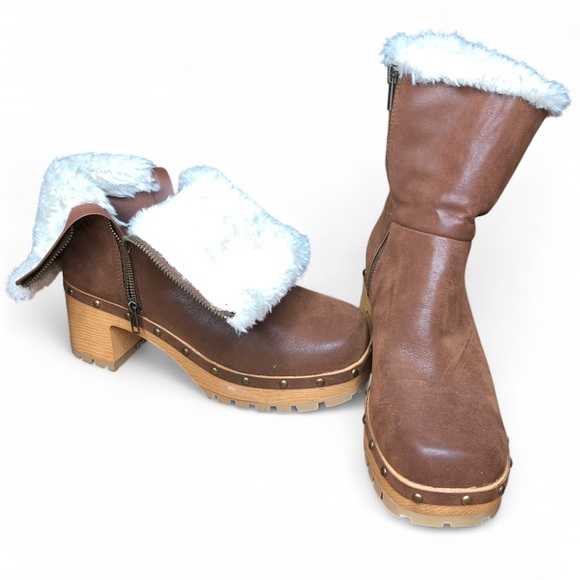 MIA Brown Faux Fur Winter Boots - Picture 3 of 5